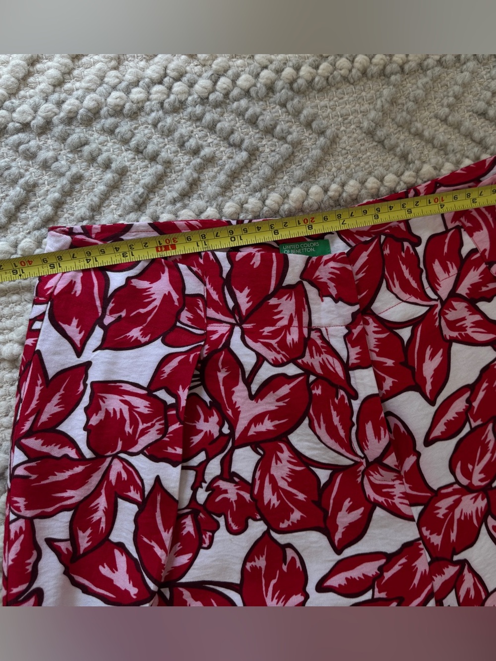 Red Pink Floral Wide-Leg Pants - Lightweight Summer Style - Picture 13 of 16